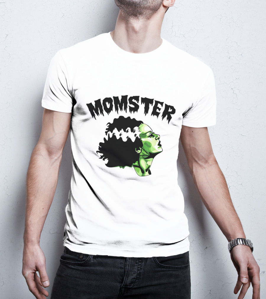 Momster Frankenstein Bride Parody Green Horror Text T-Shirt