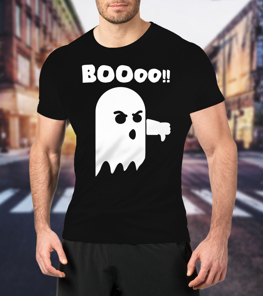 Funny Halloween Ghost BOOoo Thumbs Down T-Shirt