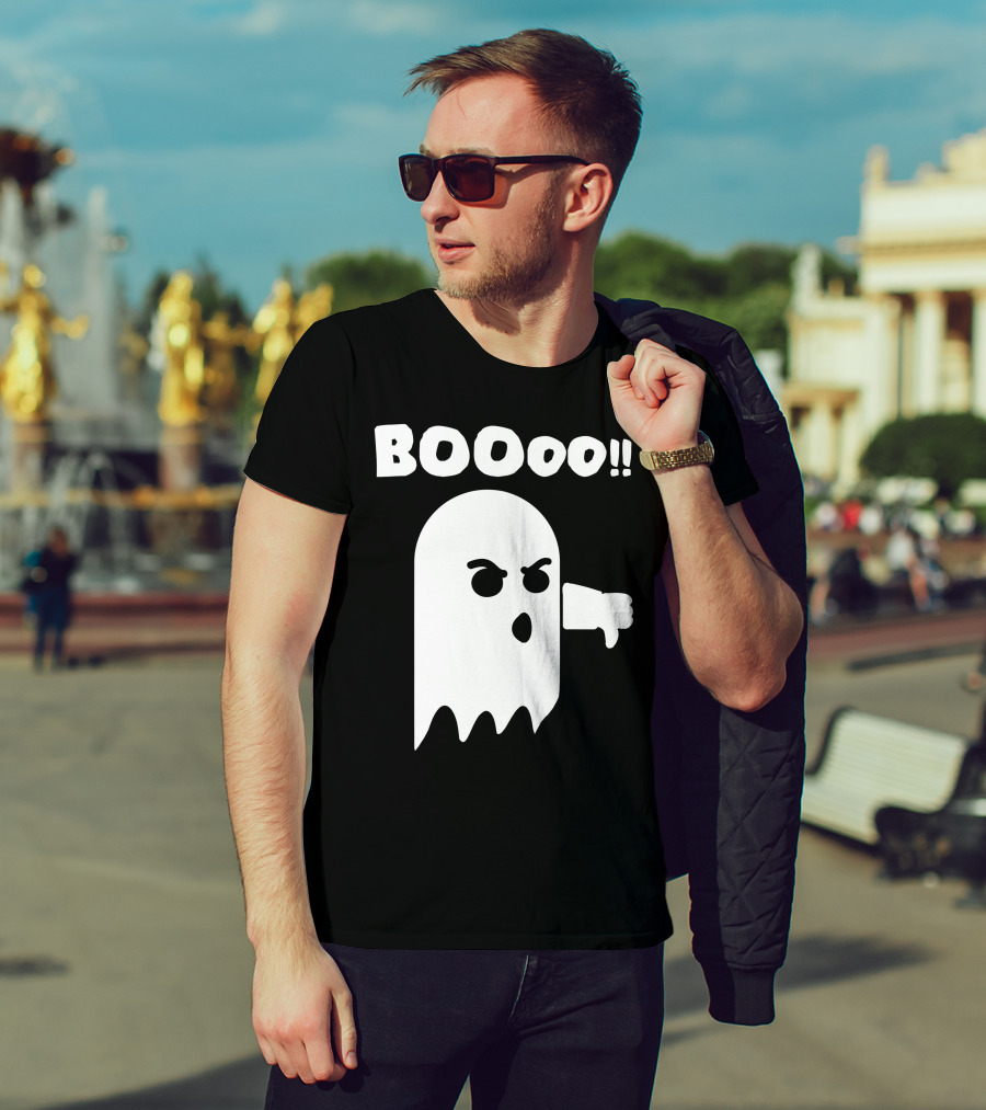 Funny Halloween Ghost BOOoo Thumbs Down T-Shirt
