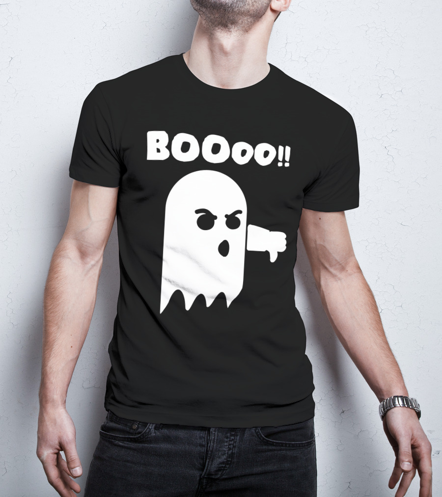 Funny Halloween Ghost BOOoo Thumbs Down T-Shirt