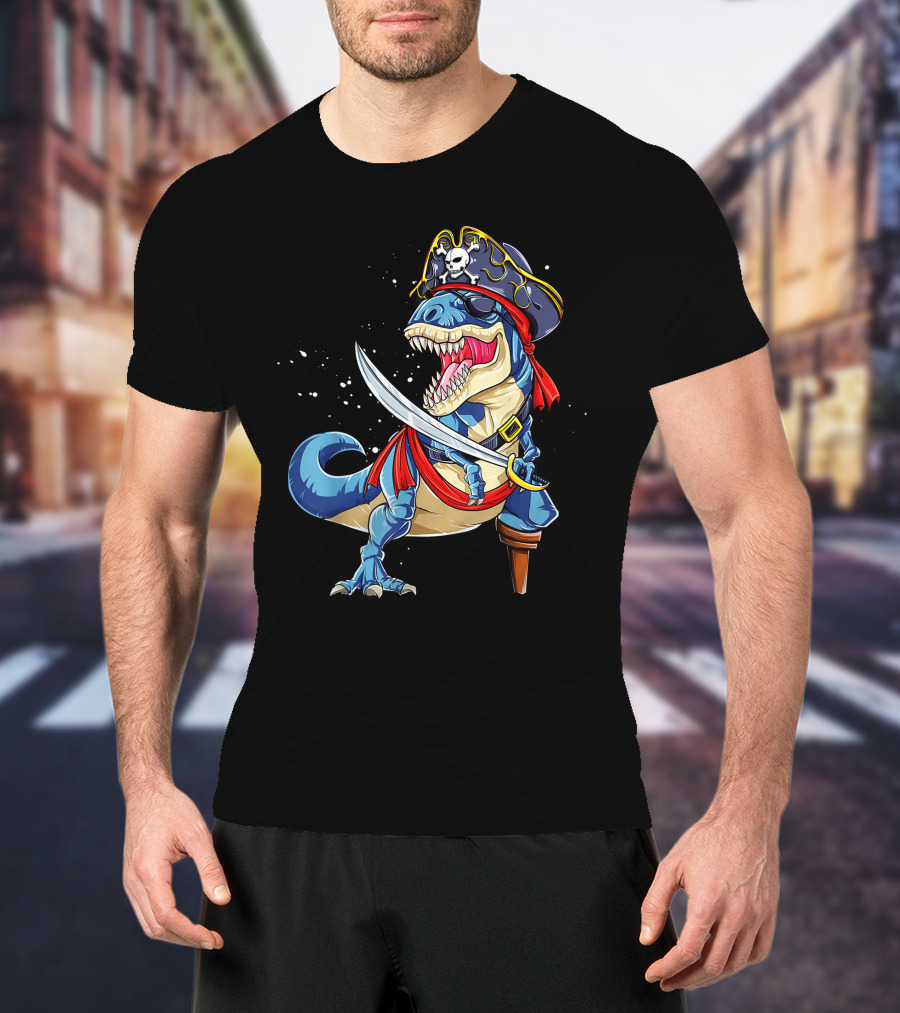 Pirate T-Rex With Sword And Hat T-Shirt
