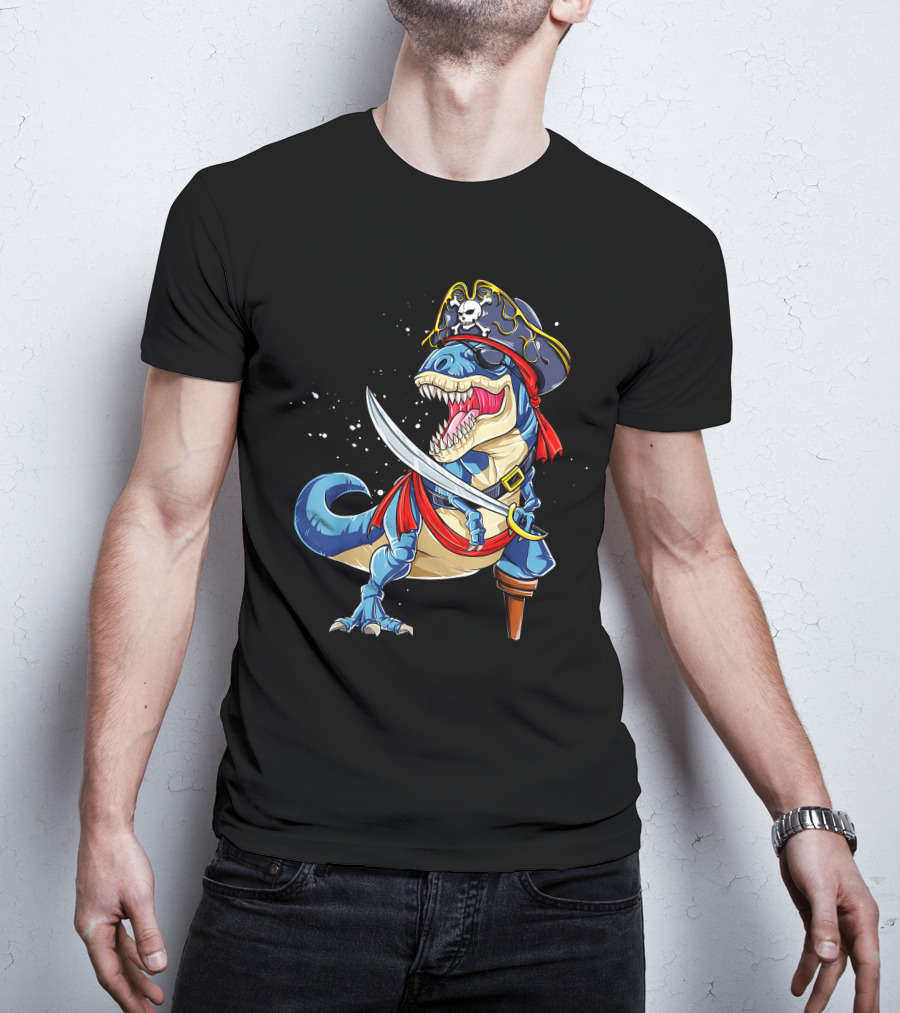 Pirate T-Rex With Sword And Hat T-Shirt