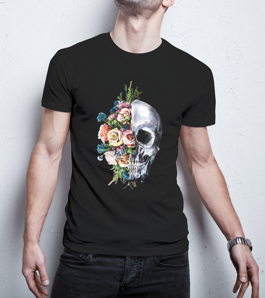 Flower Skull Bouquet Fusion T-Shirt
