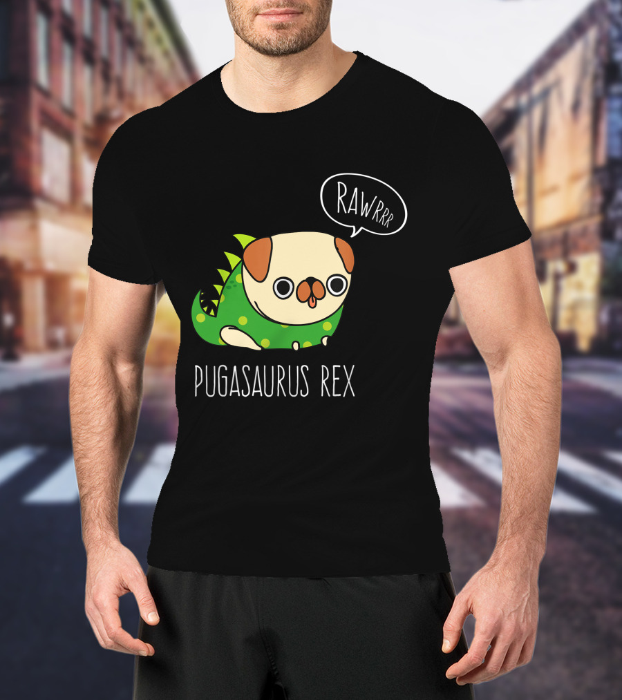 Pugasaurus Rex Pug Dog Halloween Rawrrr T-Shirt