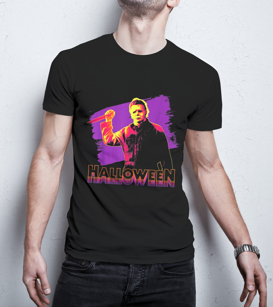 Michael Myers Neon Halloween T-Shirt
