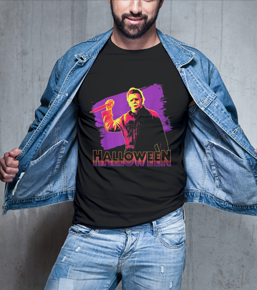 Michael Myers Neon Halloween T-Shirt