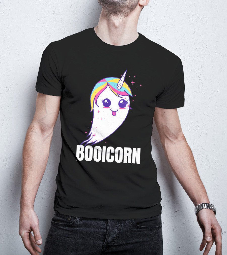 Booicorn Cute Ghost Unicorn Girls Clothes T-Shirt