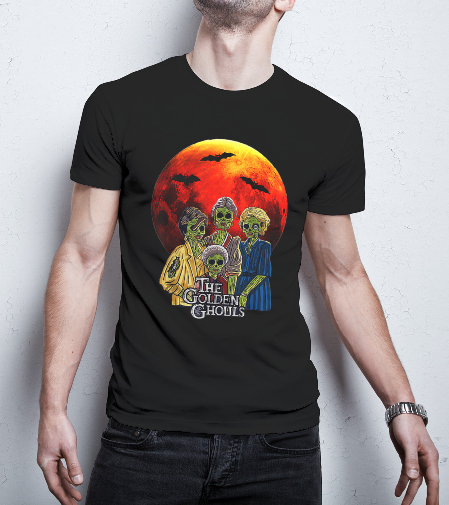 The Golden Ghouls Vintage Moon Halloween T-Shirt