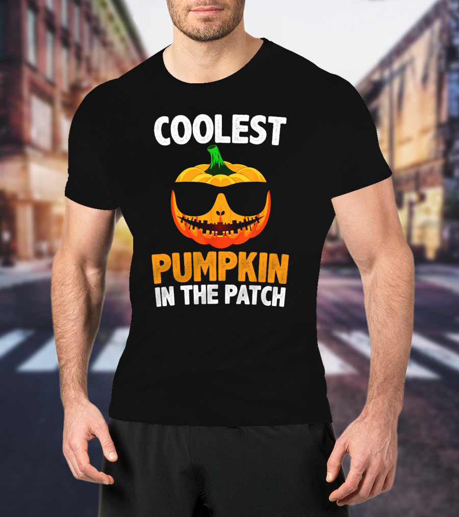 Coolest Pumpkin In The Patch Halloween Sunglasses Jack-O'-Lantern T-Shirt
