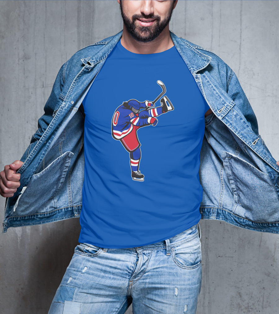Webleedblue Stores Hockey Player Celebration Action T-Shirt