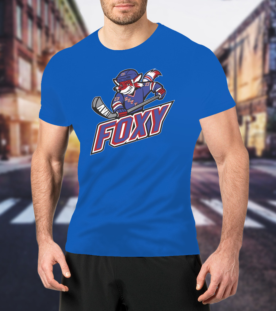 Foxy Hockey New York Blue We Bleed Blue Stores T-Shirt