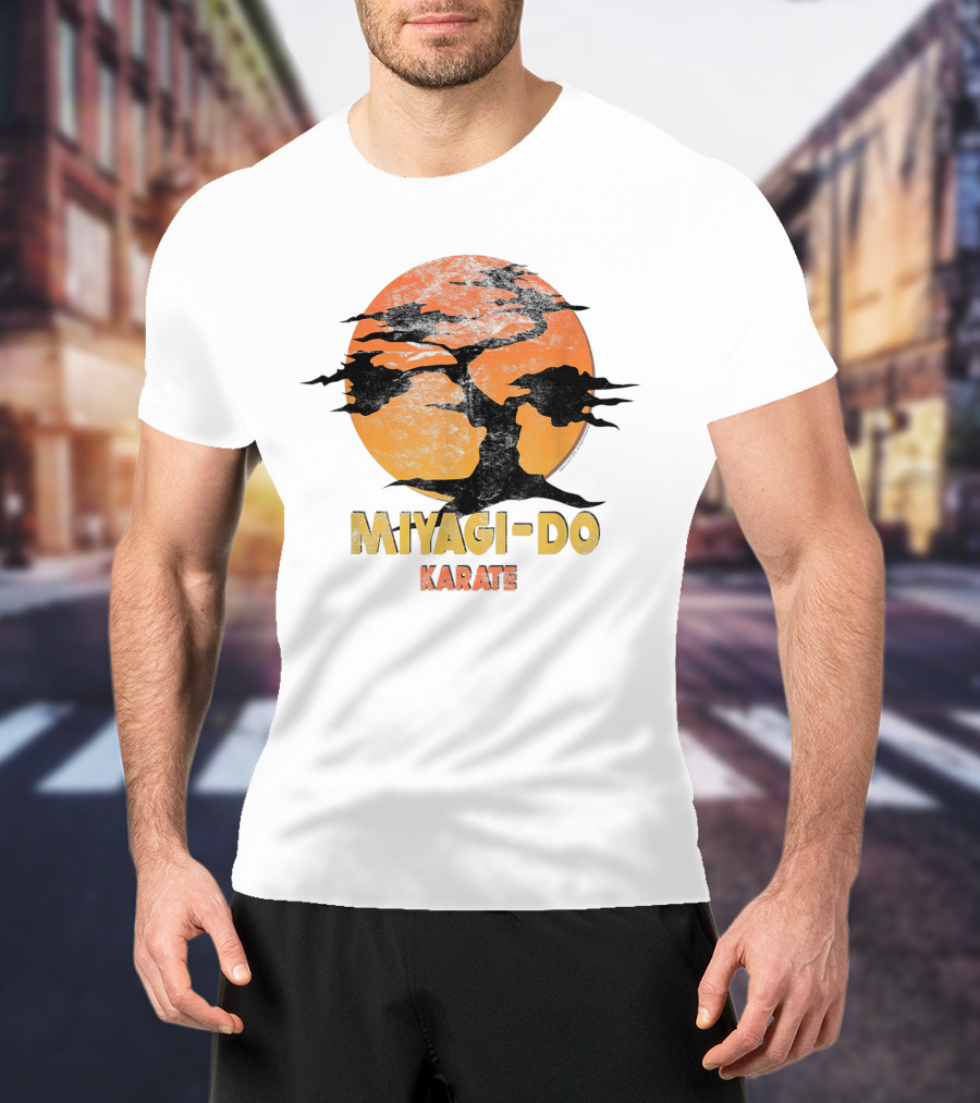 Miyagi-Do Karate Vintage Sun And Tree T-Shirt