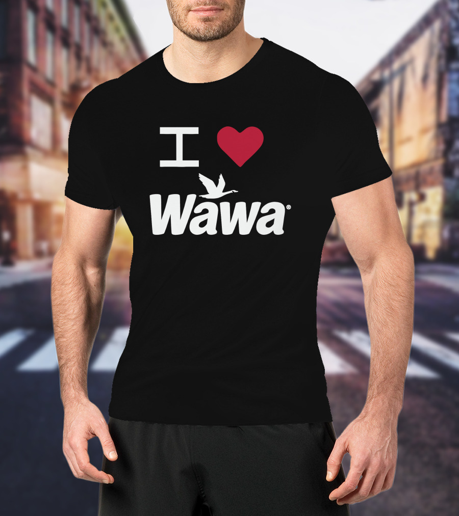 I Love Wawa Logo With Heart And Goose T-Shirt