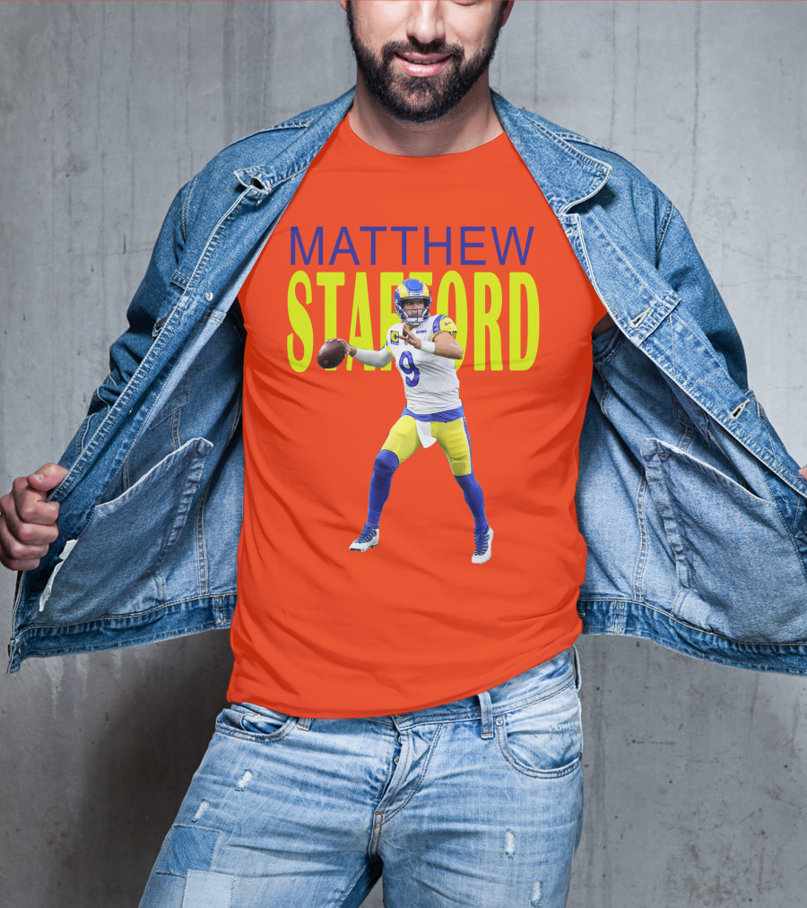 Matthew Stafford Rams Quarterback NFL Football Action T-Shirt