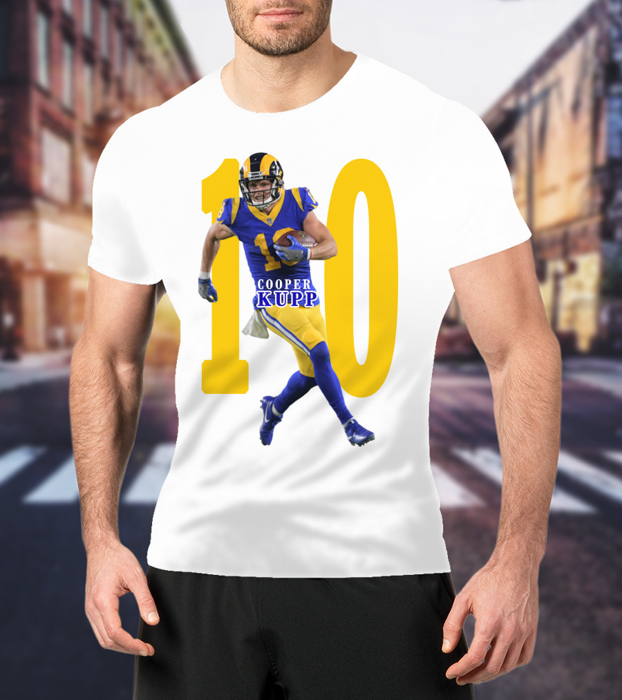 Cooper Kupp NFL Number 10 Action Rams Football T-Shirt