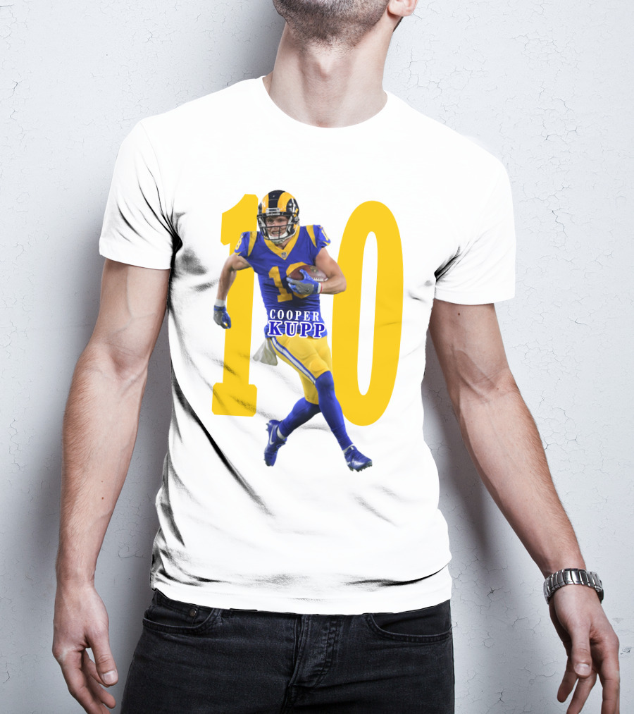 Cooper Kupp NFL Number 10 Action Rams Football T-Shirt