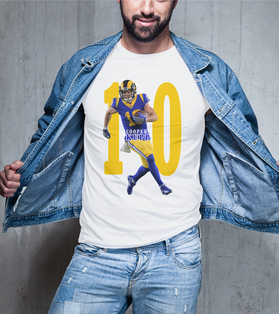 Cooper Kupp NFL Number 10 Action Rams Football T-Shirt