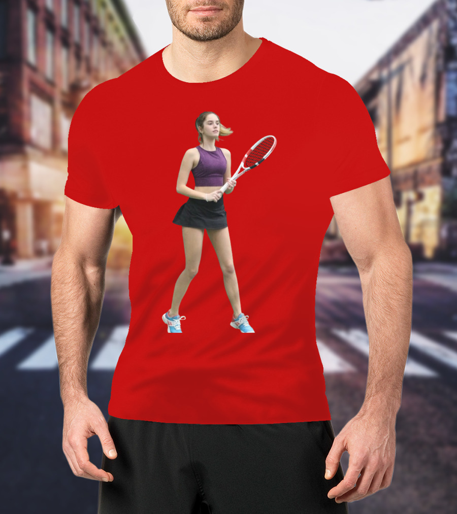 Mackenzie Raine Tennis Player With Racket T-Shirt