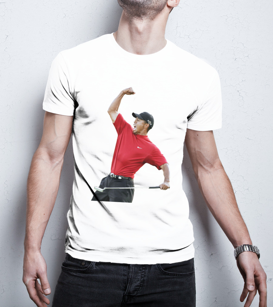 Tiger Woods Golf Victory Red Putter T-Shirt
