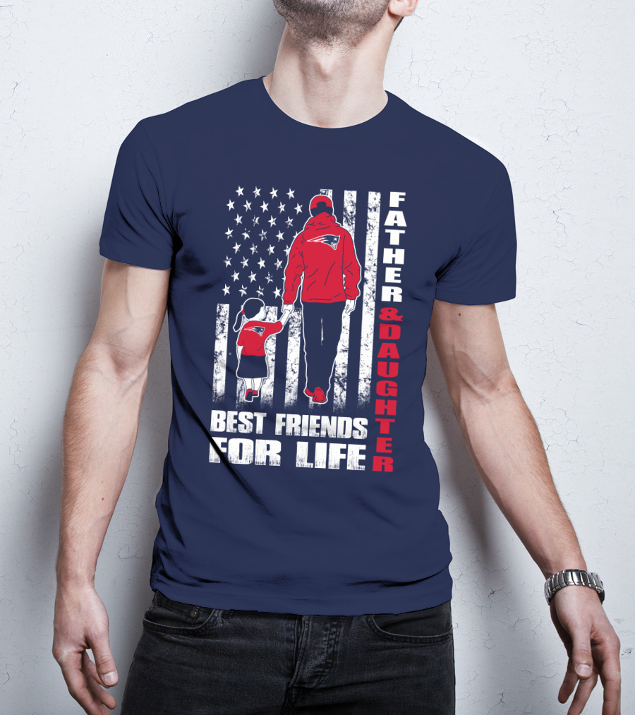 Father And Daughter Best Friends For Life Patriots Flag T-Shirt