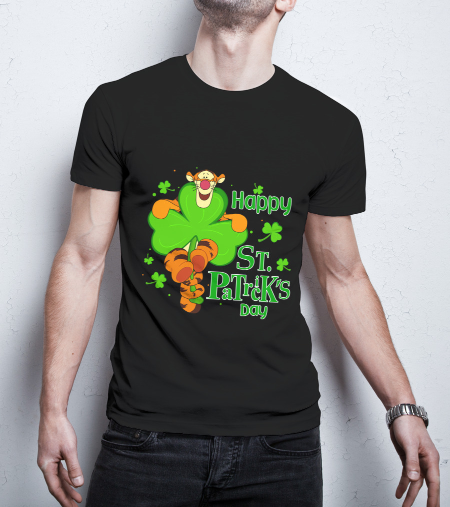 Happy St. Patrick's Day Tigger Clover T-Shirt