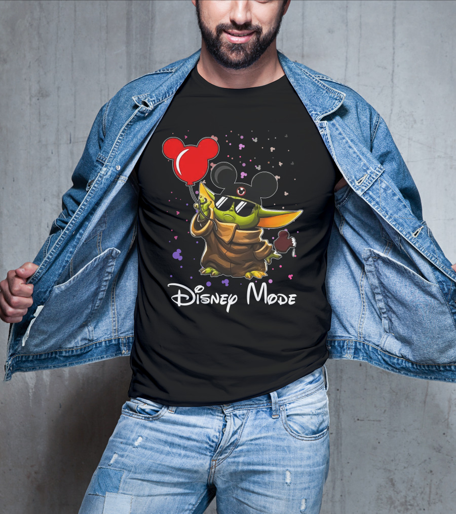 Disney Mode Baby Yoda With Mickey Balloon And Ears T-Shirt