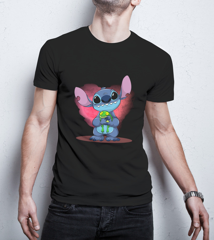 Sorry I'm Late I Didn't Want To Come Stitch Holding Frog T-Shirt