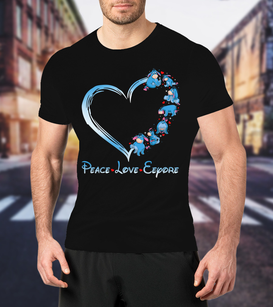 Peace Love Eeyore Heart T-Shirt