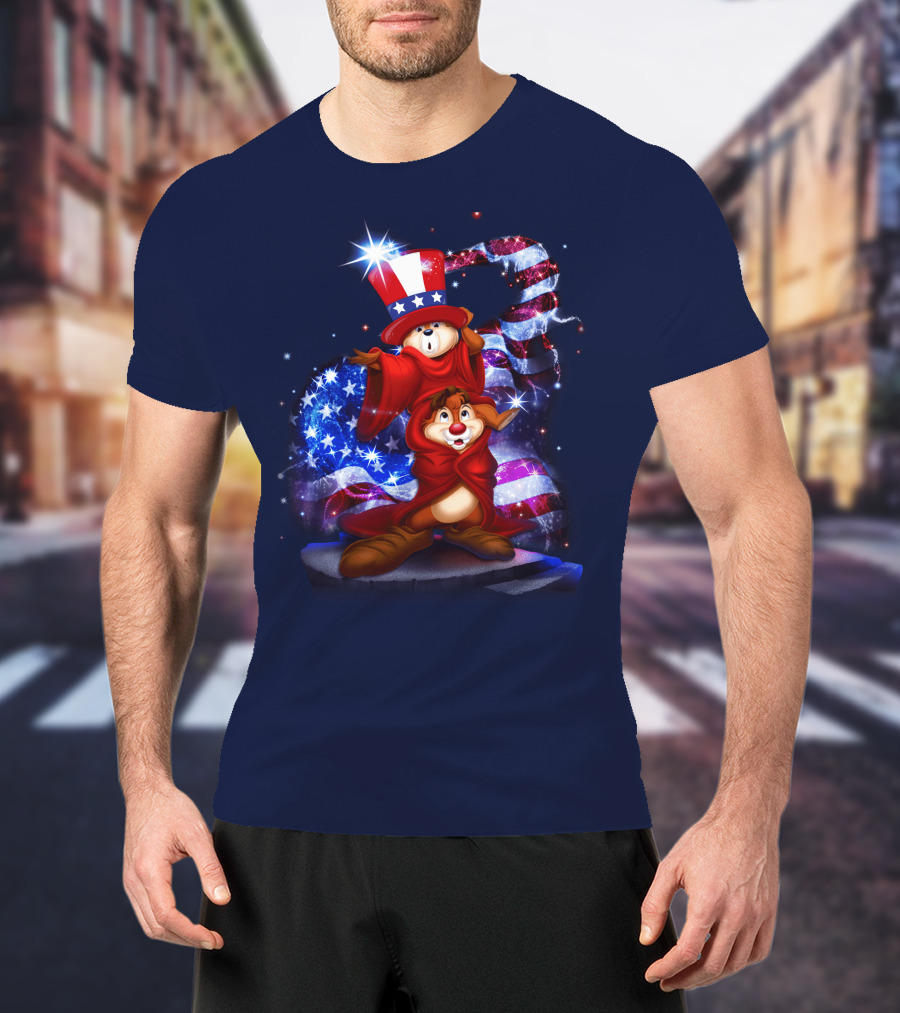 Chip 'n' Dale USA Patriotic Magic Hat T-Shirt