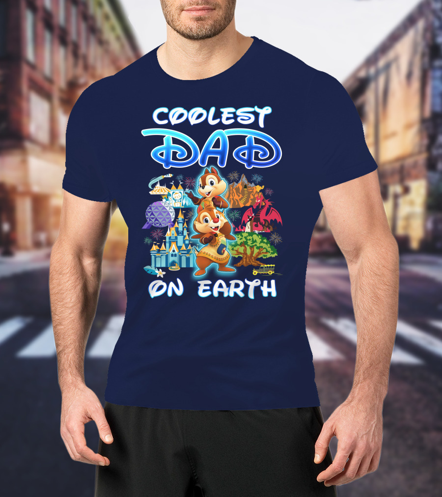Coolest Dad On Earth Chipmunks Magical Park Adventure T-Shirt