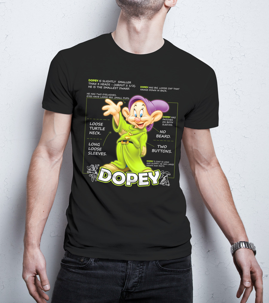 DOPEY Fun Loose Turtle Neck Two Buttons Long Sleeves T-Shirt