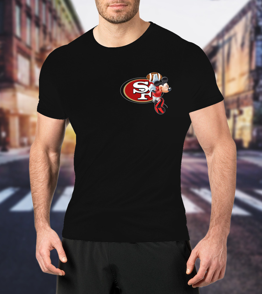 SF 49ers Mickey Mouse Football T-Shirt