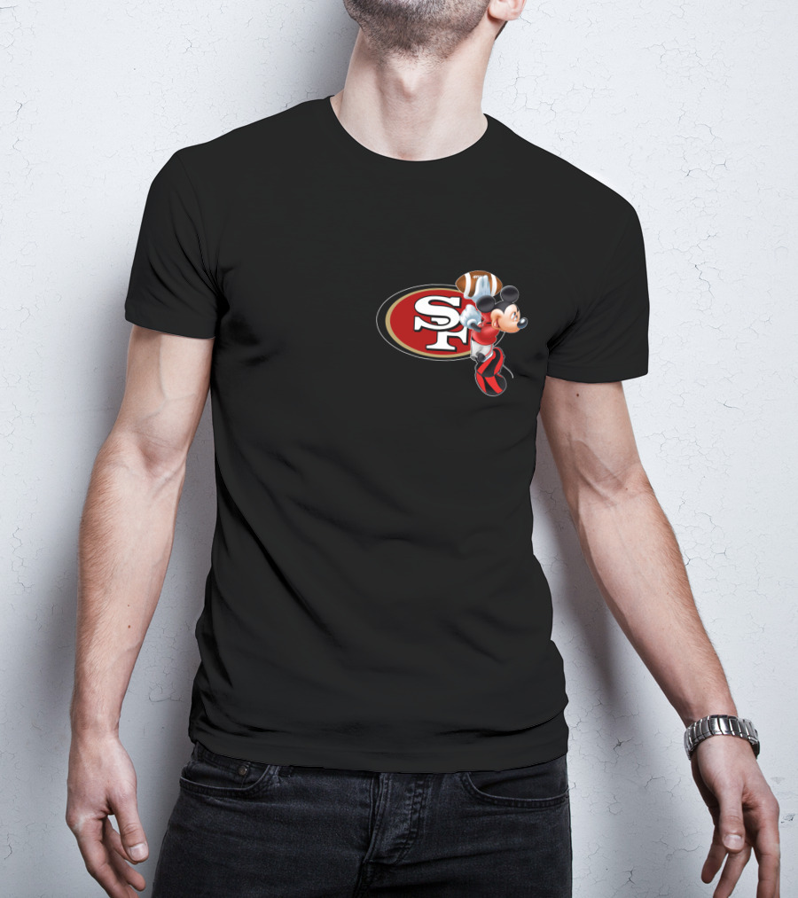 SF 49ers Mickey Mouse Football T-Shirt