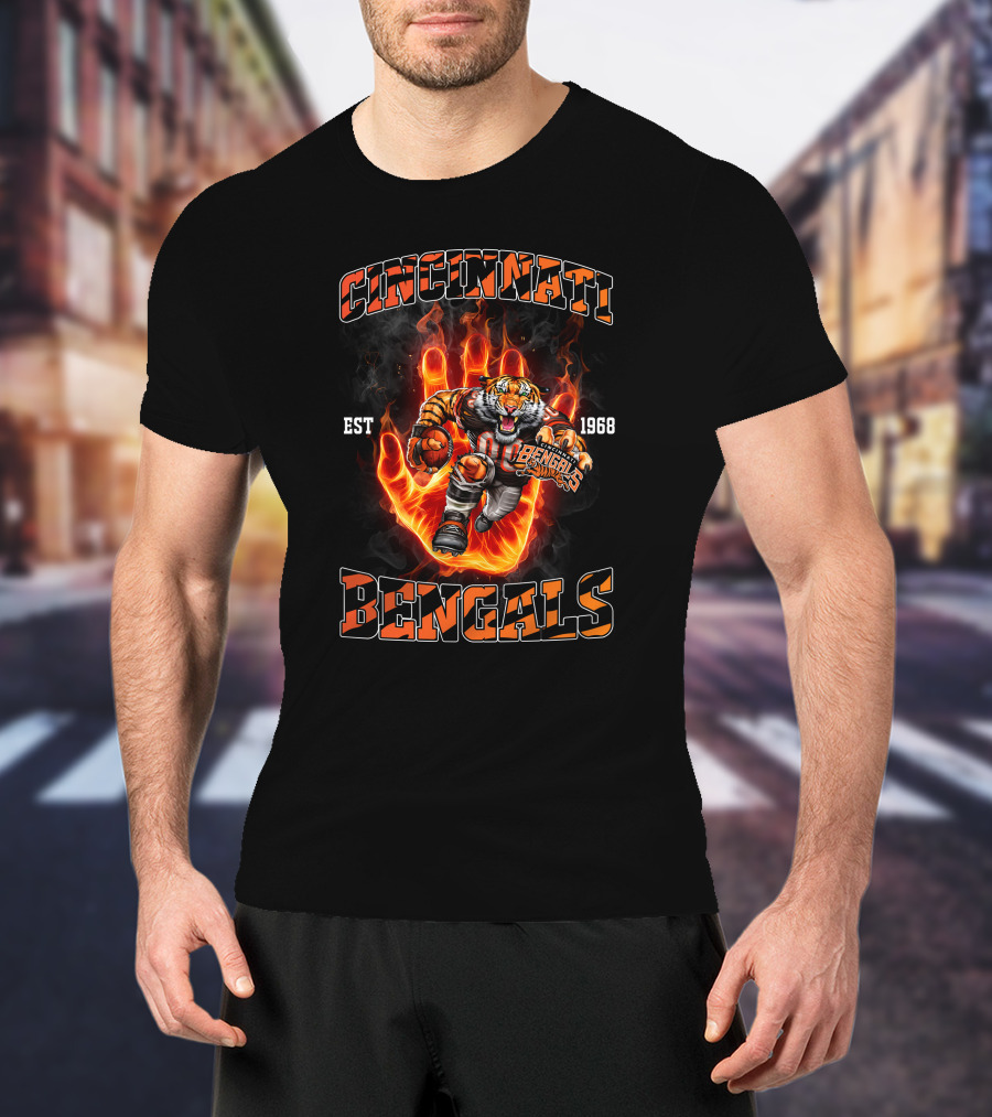 Cincinnati Bengals Tiger Football Est 1968 T-Shirt