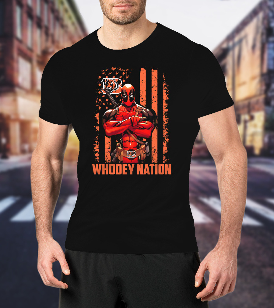 Whodey Nation Cincinnati Bengals Deadpool Fan T-Shirt