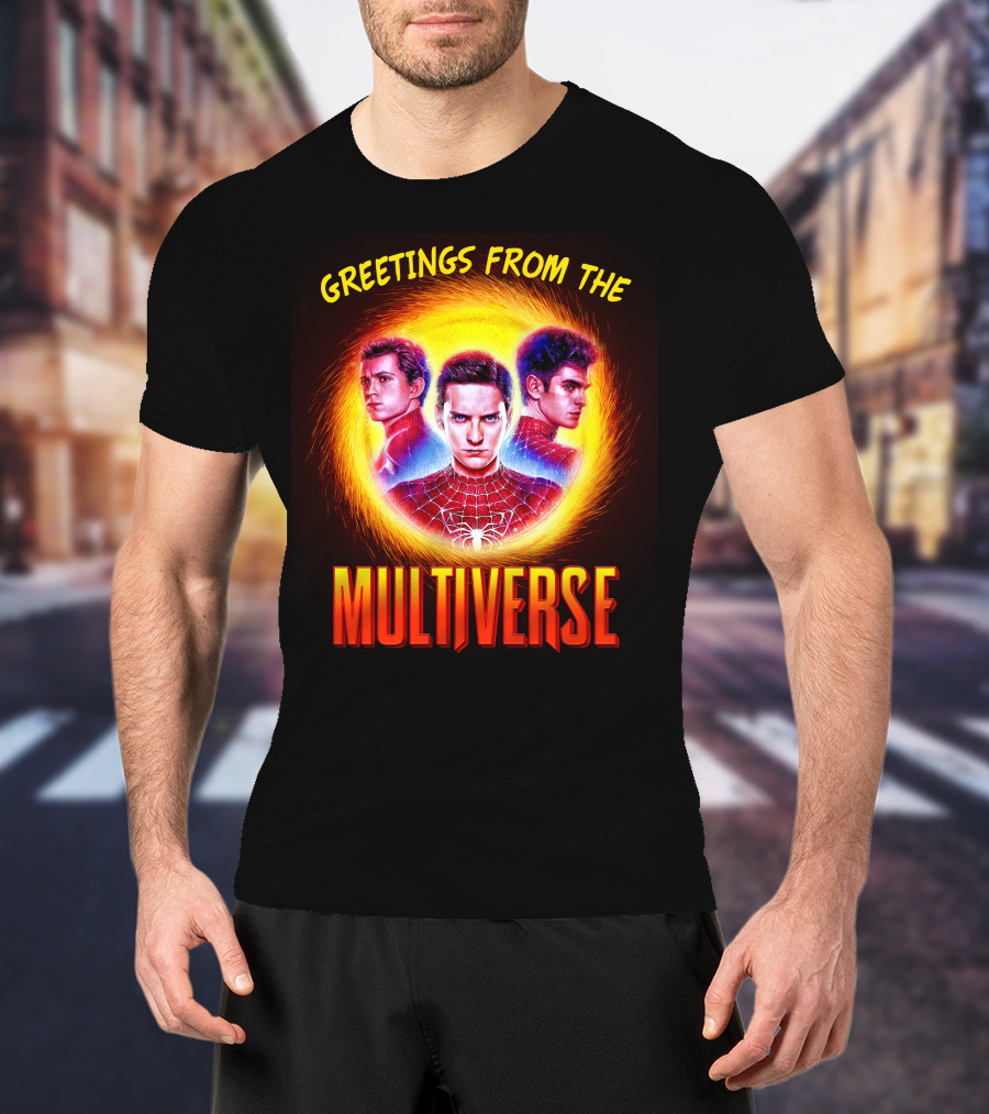 Greetings From The Multiverse Spider-man No Way Home Iconic Trio T-Shirt