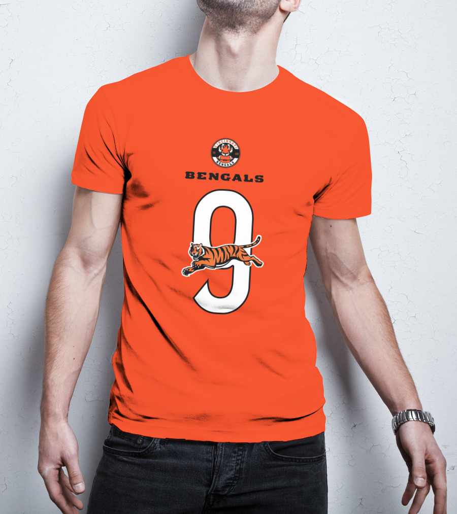 Joe Burrow Cincinnati Bengals Tiger Number 9 T-Shirt