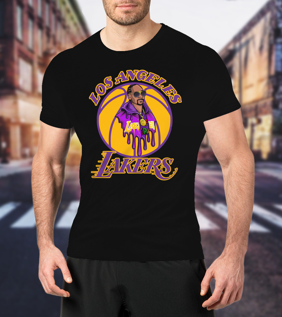 Los Angeles Lakers Snoop Dogg Basketball Drip T-Shirt