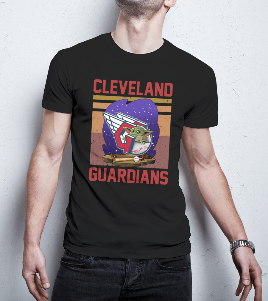 Cleveland Guardians Retro Yoda Baseball T-Shirt