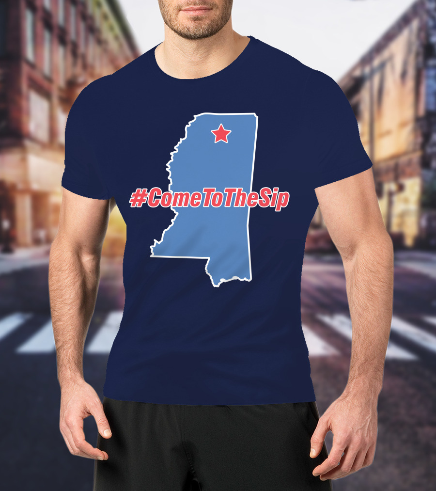 Lane Kiffin Come To The Sip #ComeToTheSip Mississippi Outline With Star T-Shirt