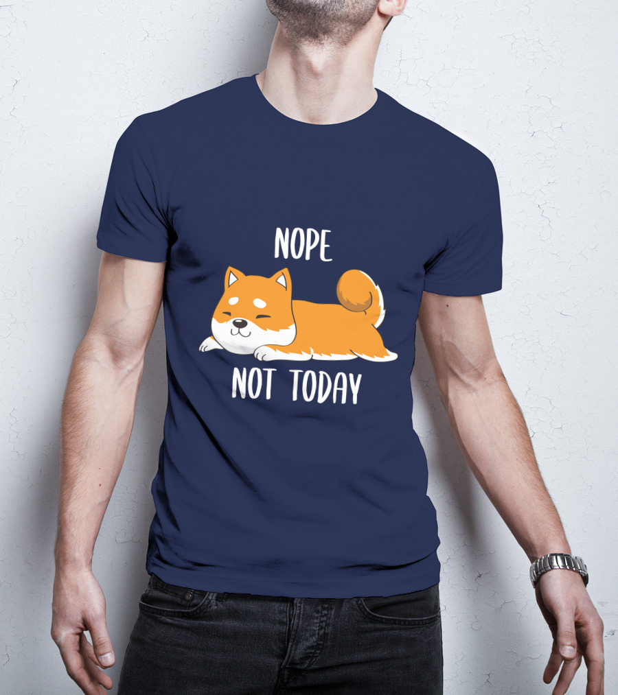 Nope Not Today Shiba Inu Men Casual T-Shirt