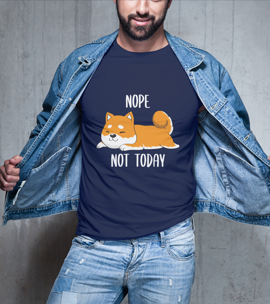 Nope Not Today Shiba Inu Men Casual T-Shirt