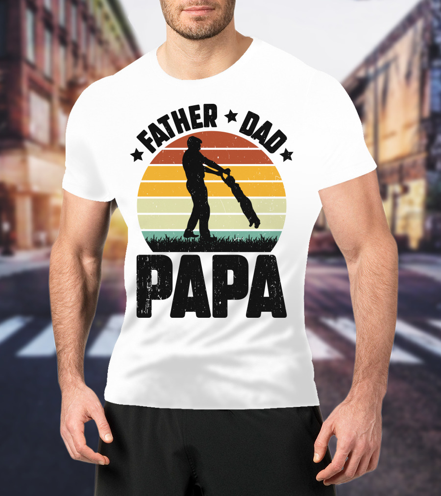 Father Dad Papa Vintage Sunset T-Shirt