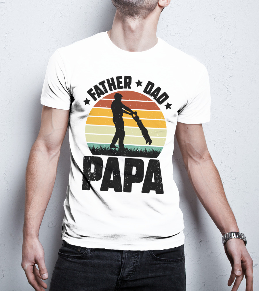 Father Dad Papa Vintage Sunset T-Shirt