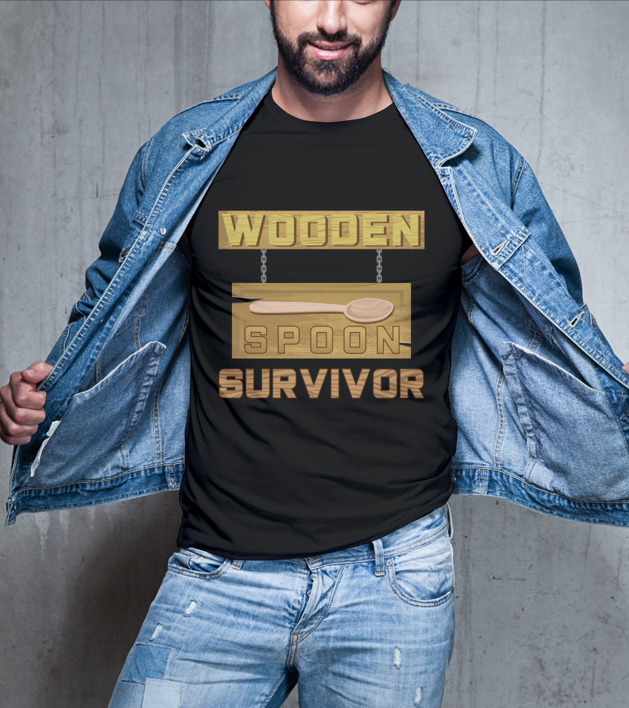 Wooden Spoon Survivor Rustic Hanging Sign Chain T-Shirt