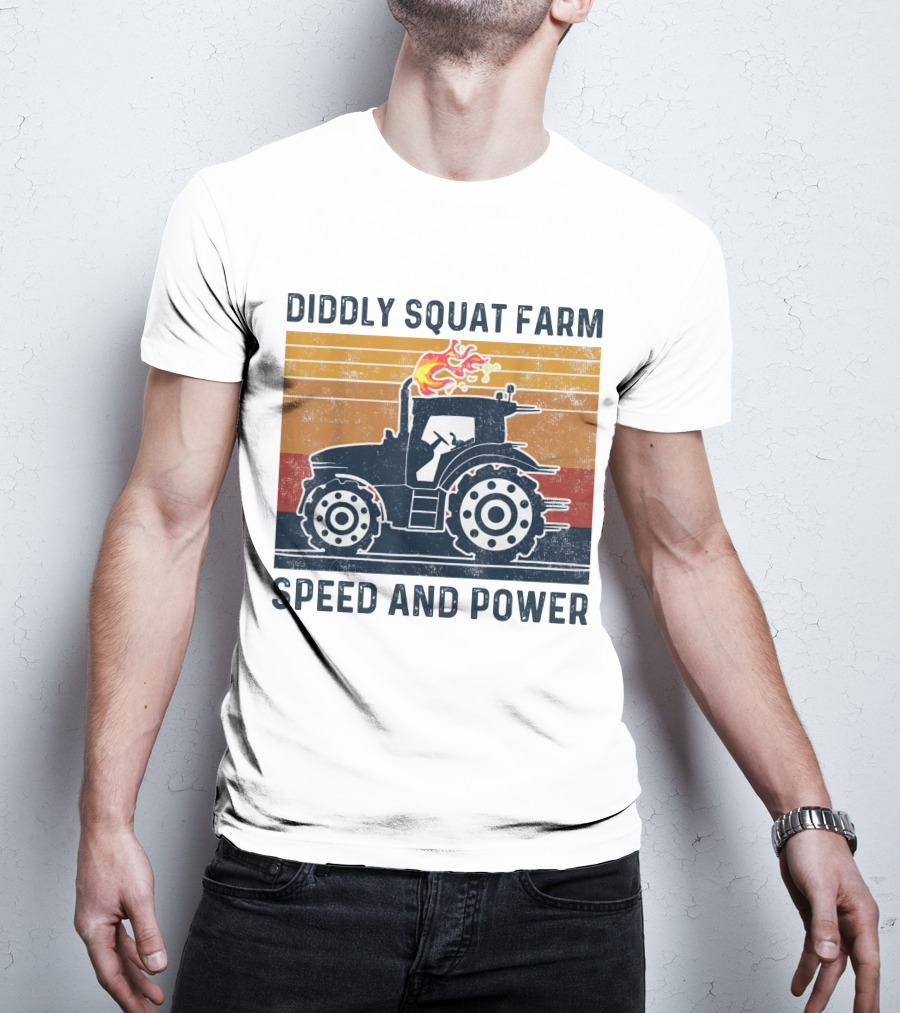 Diddly Squat Farm Tractor Speed And Power With Fire Elements T-Shirt