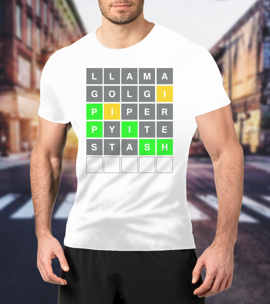 Llama Golgi Piper Pyite Stash Phish Wordle T-Shirt