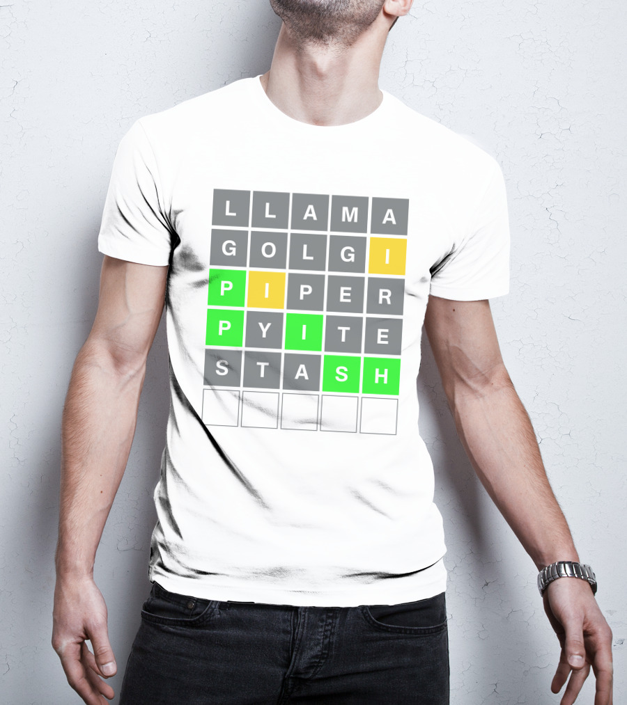 Llama Golgi Piper Pyite Stash Phish Wordle T-Shirt