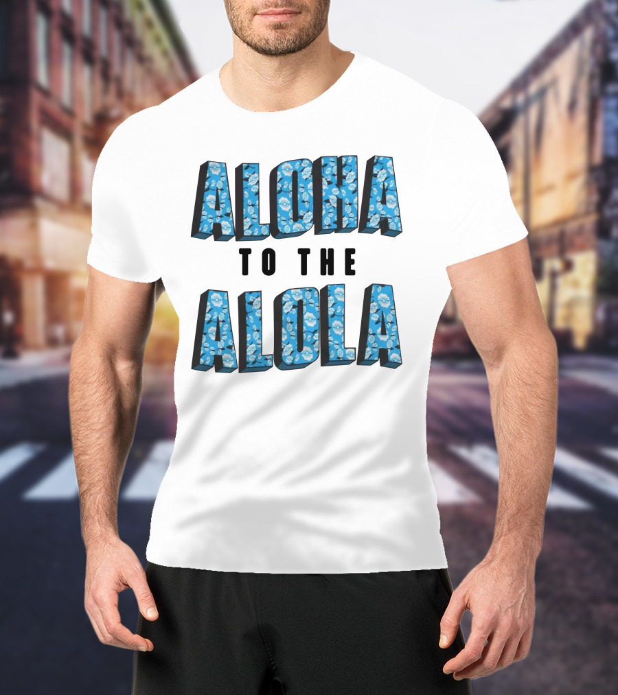 Aloha To The Alola Pokémon Pattern Typography T-Shirt