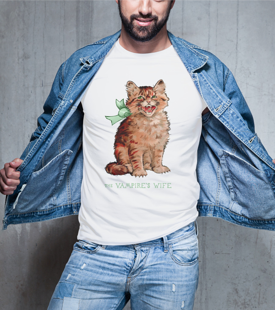 The Vampire's Wife Smiling Cat With Green T-Shirt